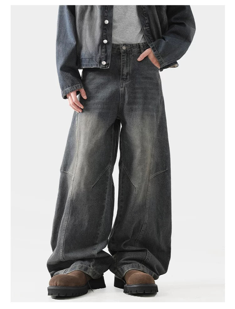American Retro Wide-Leg Denim Pants  FE0307