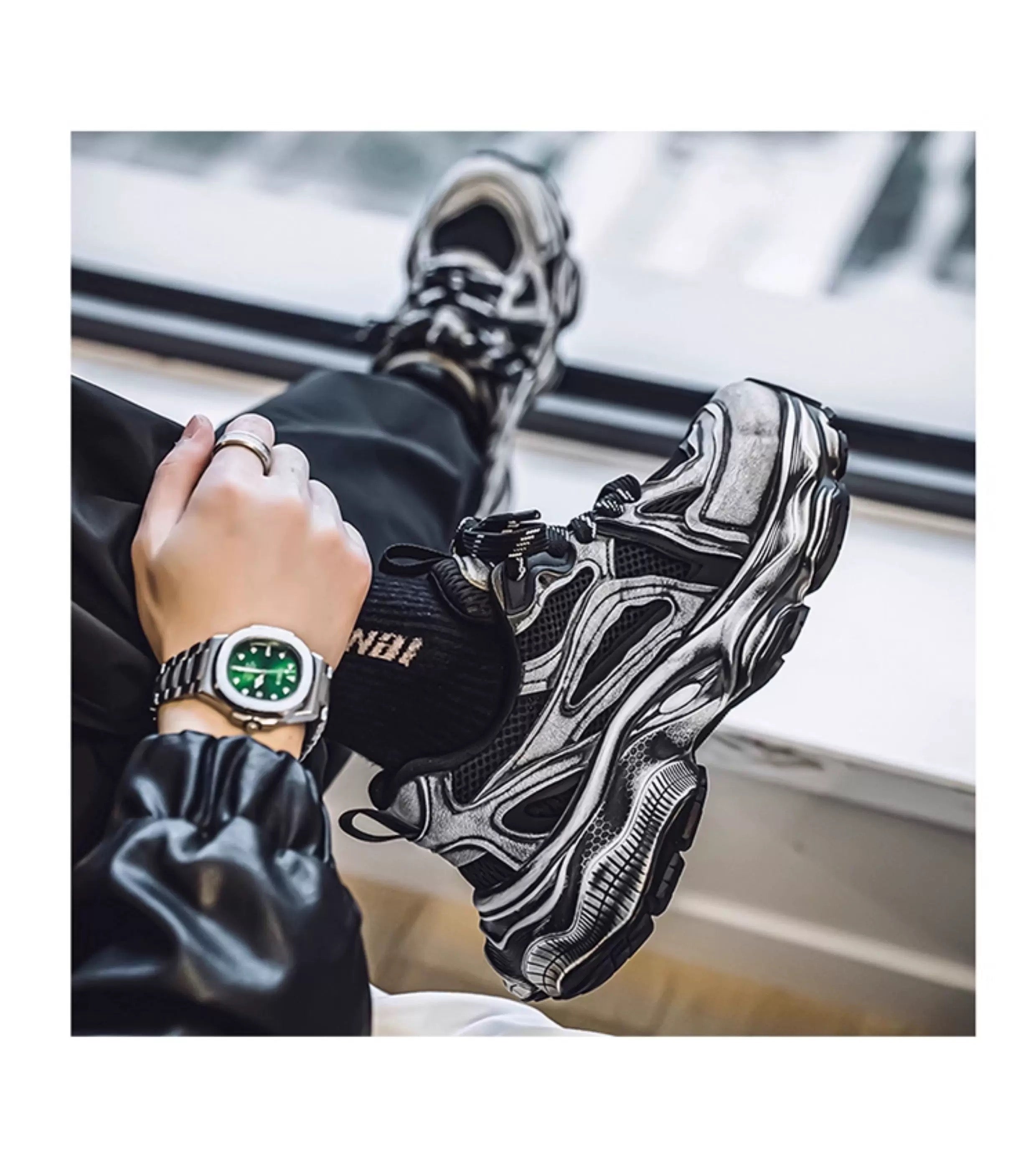 Men’s Retro Chunky Sneakers Casual Fashion Dad Shoes Soft Sole Trendy Running Shoes S0015