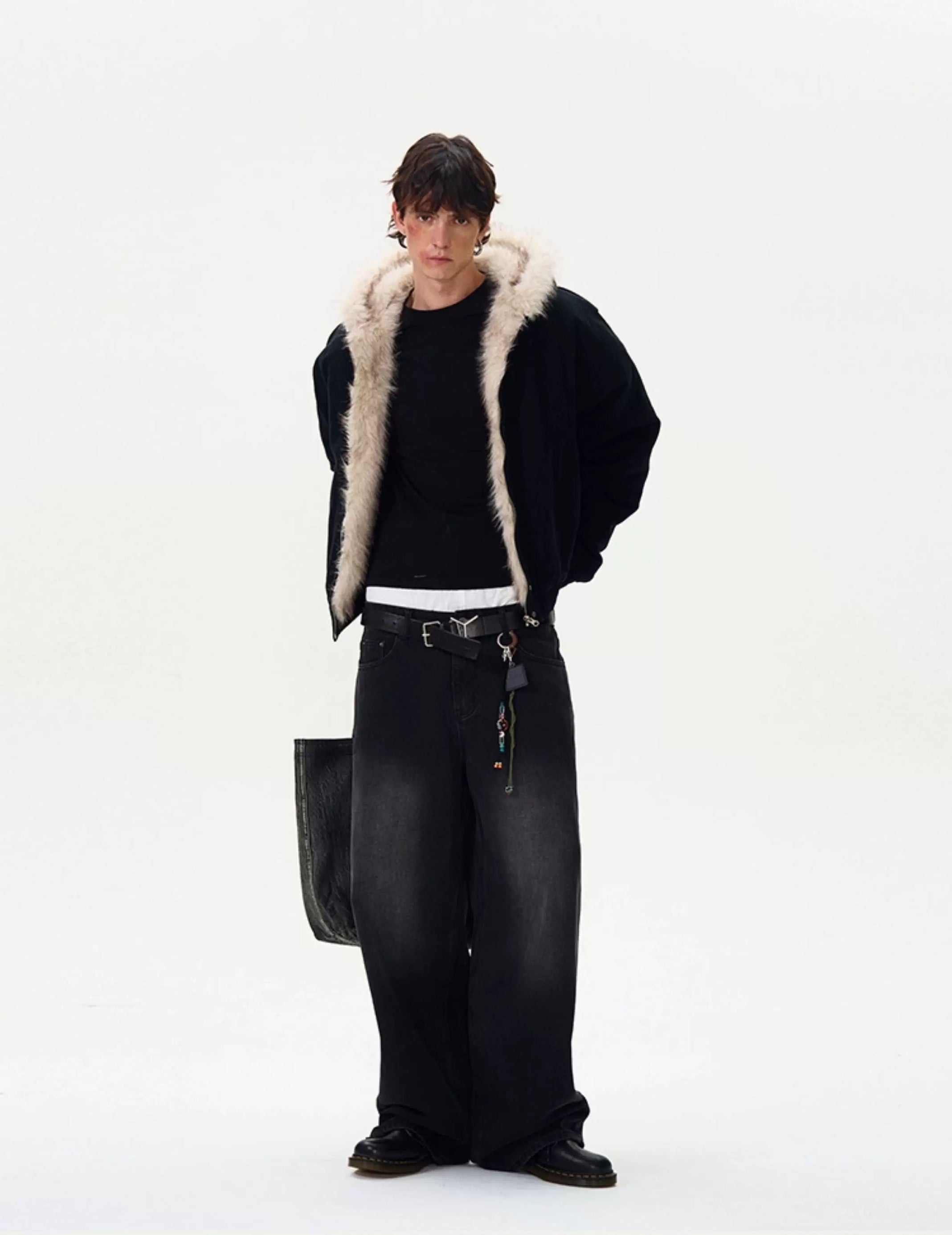 American Vintage Deconstructed Fleece-Lined Jacket – Retro Streetwear Outerwear FE0067