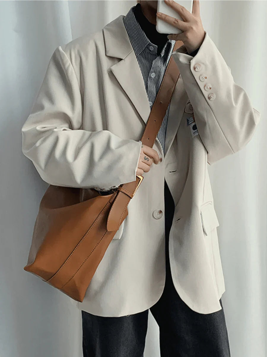 KOREAN STREET LEATHER SHOULDER BAG   FA089