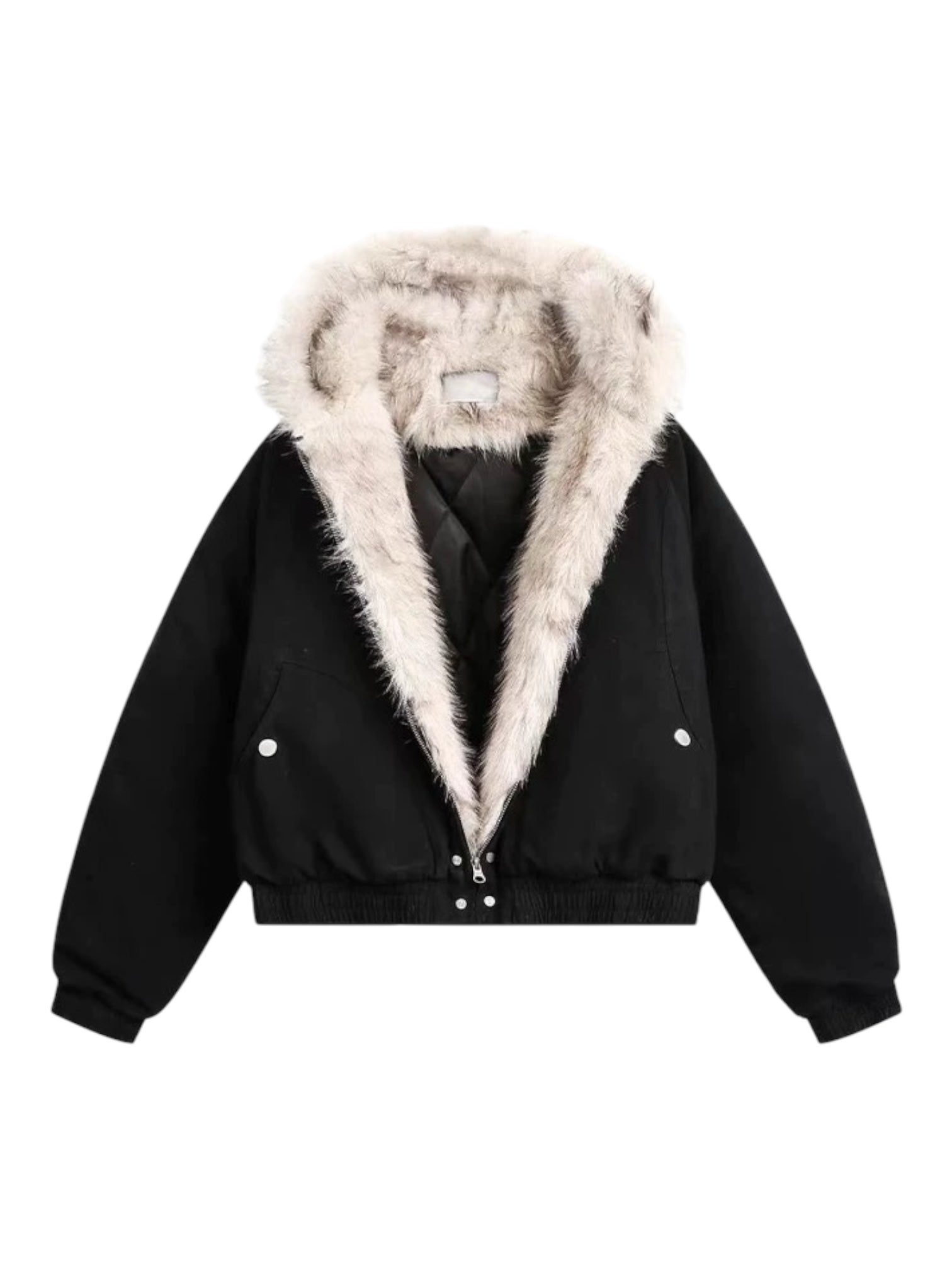 [Korean Girl] FUR LINED PUFFER BOMBER JACKET   FE0209