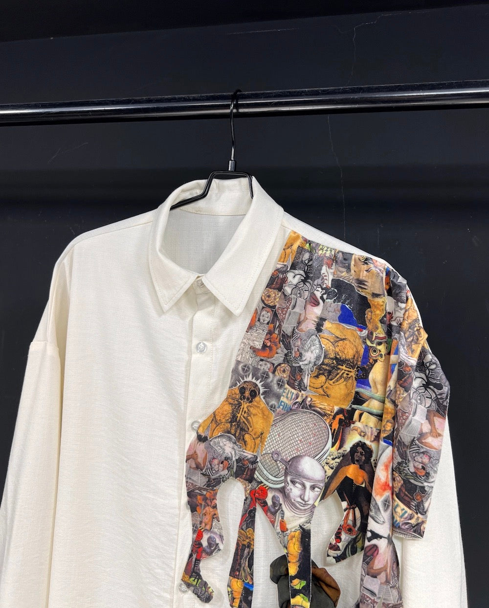 Men’s Original Design Loose Linen Shirt White Lightweight Long Sleeve Casual Base Top FE0281