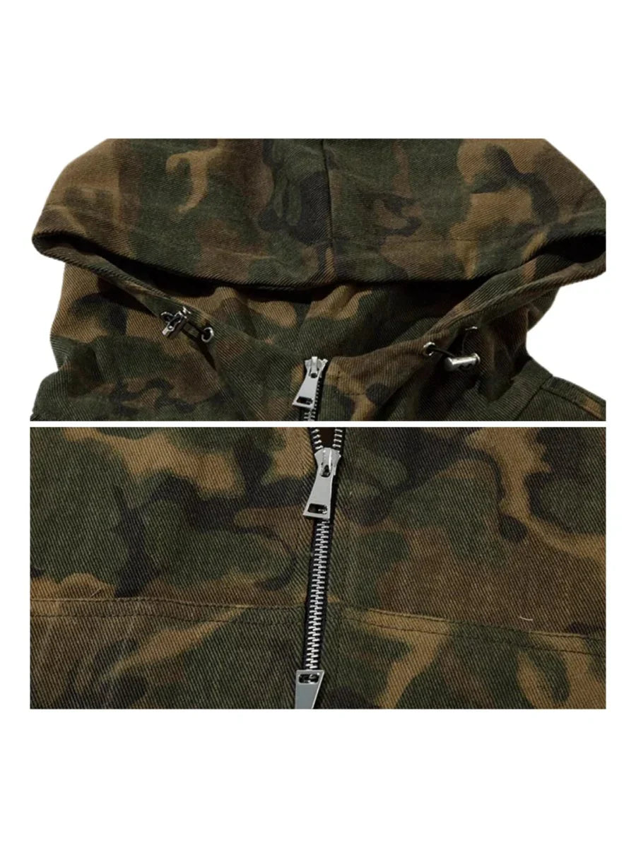 LOOSE ZIPPER HOODED JACKET  FE0123