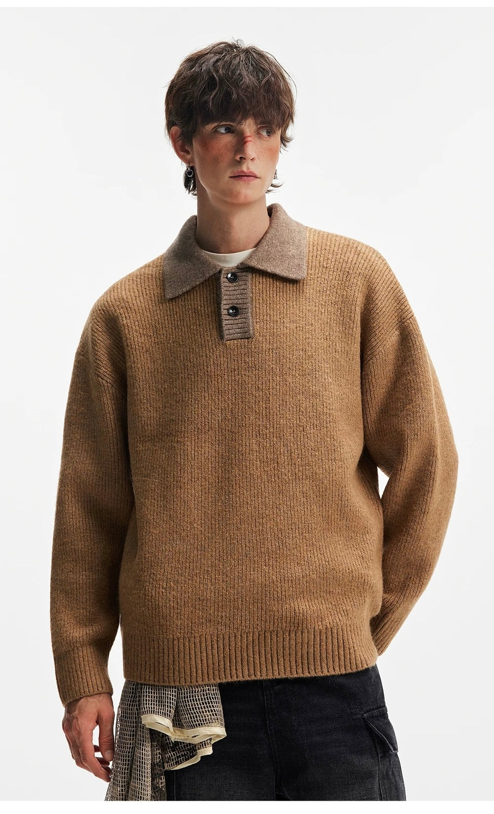 Men’s American Streetwear Loose Knit Sweater  FE0391