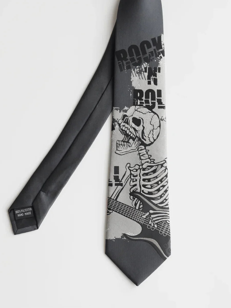 DARK GRAY SKULL TIE TREND   FA114