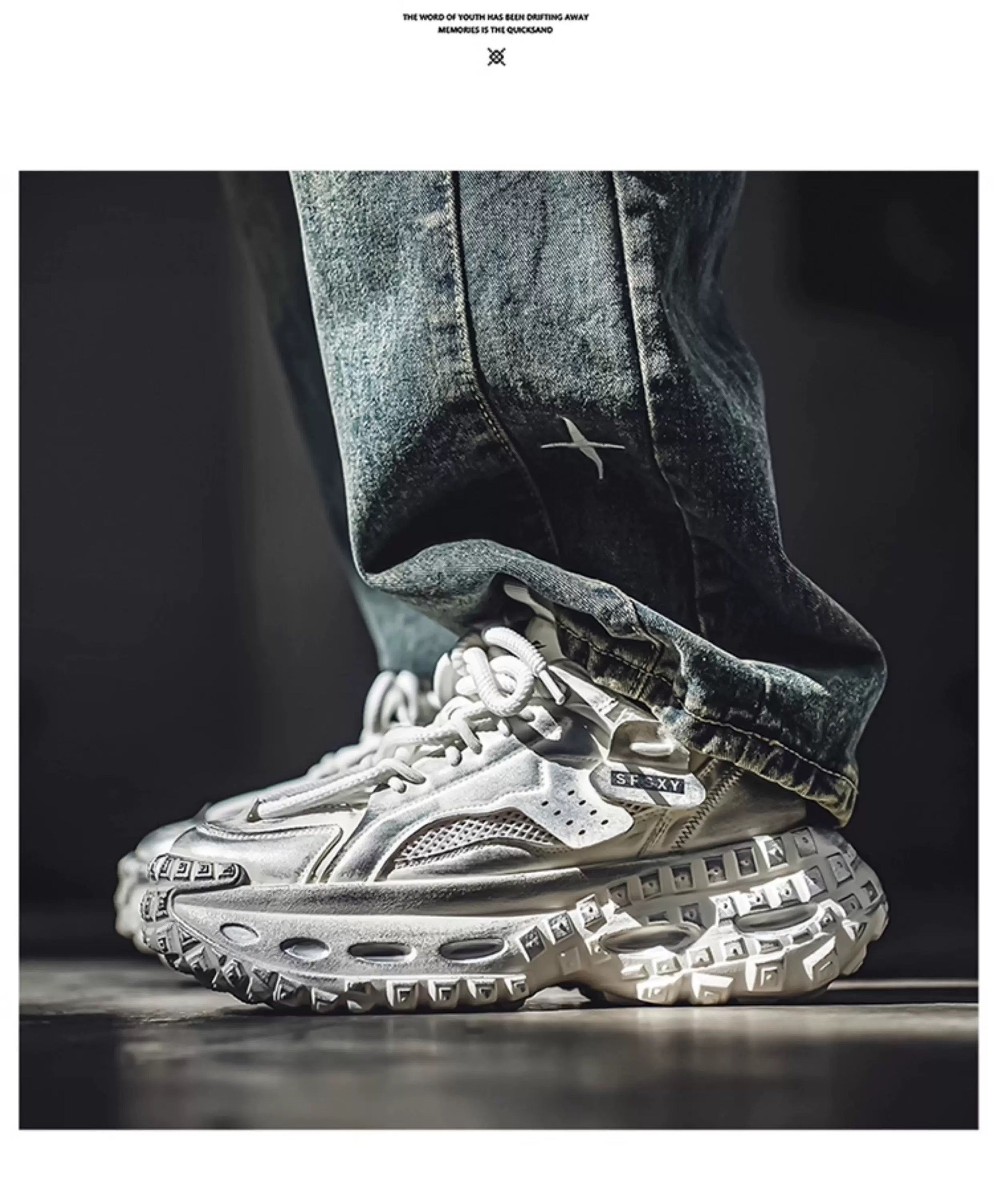 Men’s 2025 New Chunky Sneakers Tire Sole Platform Dad Shoes Fashion Street Style Casual Running ShoesS0016