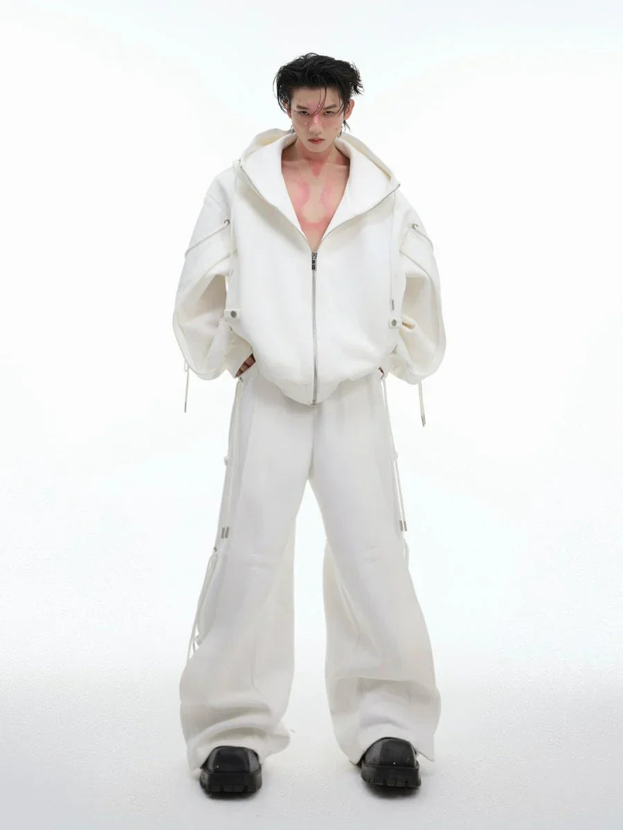 LOOSE HOODED SWEATER JACKET + BOTTOMS  FE0491