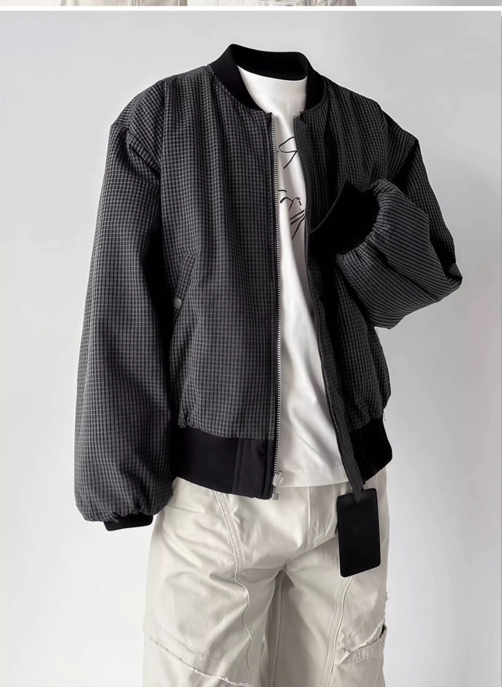 Reversible Plaid Jacket – American Vintage Two-Sided Streetwear Coat  FE0062