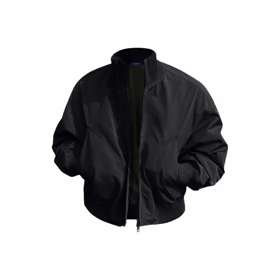 Men’s Short Padded Bomber Jacket – American Retro Street Winter Coat   FE0312