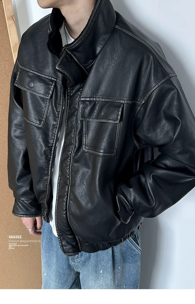 Morandi Brown Thickened Warm Lambswool Streetwear Coat   FE0269