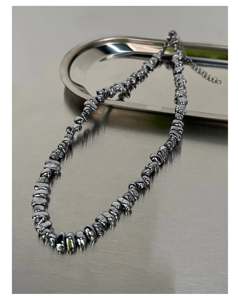 Men’s Irregular Silver Chain Necklace | Designer Hip Hop Pendant with Fragmented Metal Detail & Luxury Minimalist Style   FA067