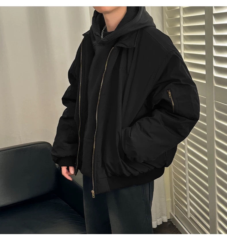 Men’s Vintage Bomber Puffer Jacket  FE0299