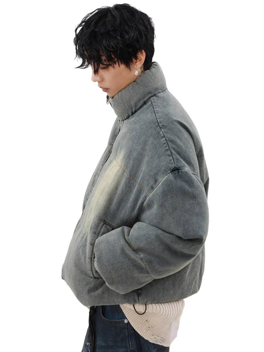 WASHED DENIM DOWN JACKET   FE0124