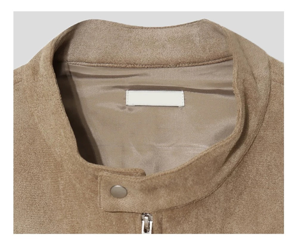 American Stand Collar Jacket – Vintage Streetwear Short Coat for Men FE0340