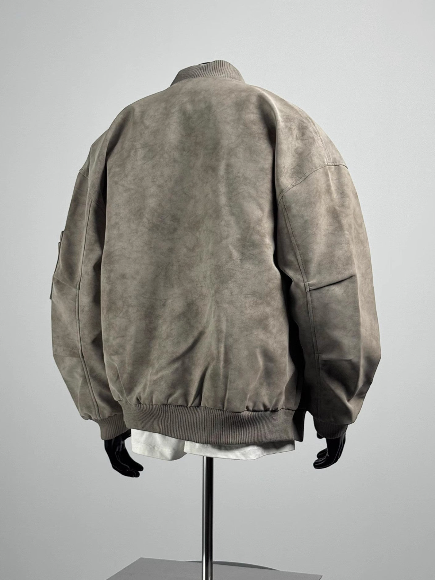 LOOSE STAND-COLLAR MOTO JACKET  FE0217