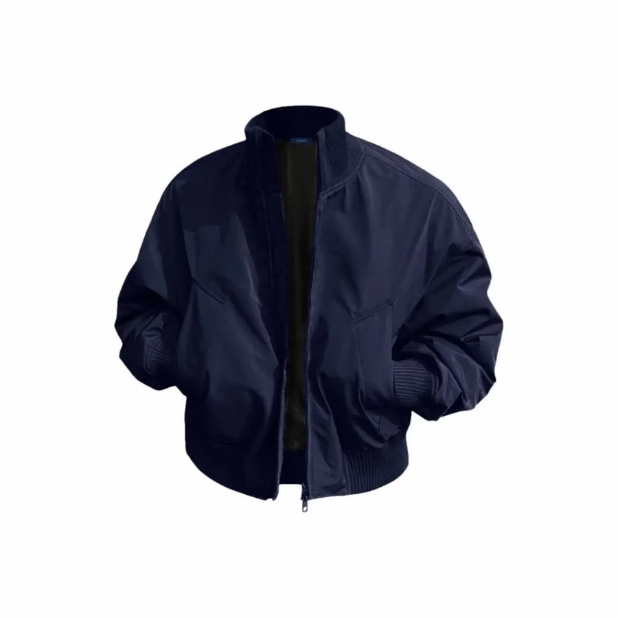 Men’s Short Padded Bomber Jacket – American Retro Street Winter Coat   FE0312