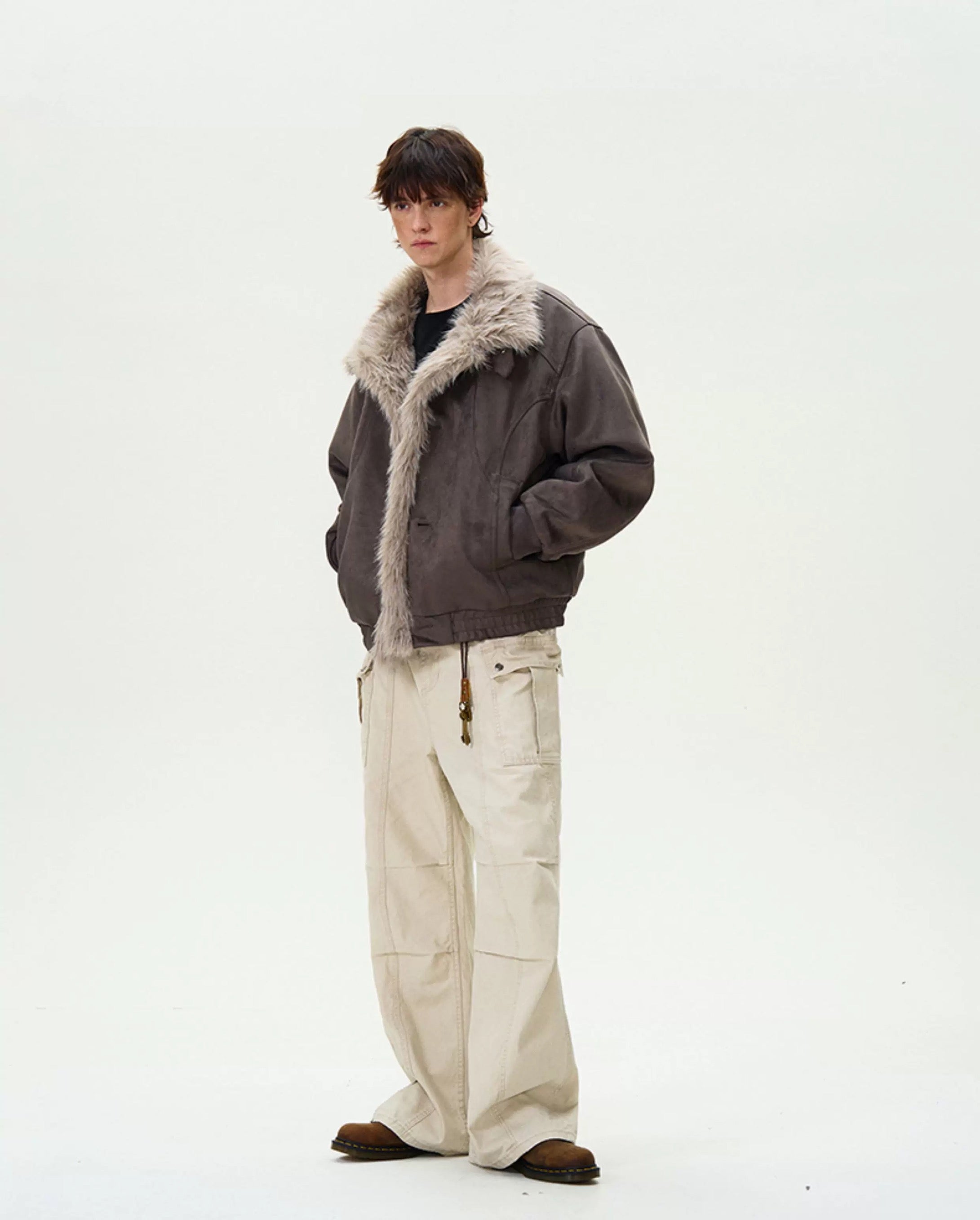 Men’s Vintage Washed Thick Padded Jacket – American Retro Winter Street Coat   FE0043