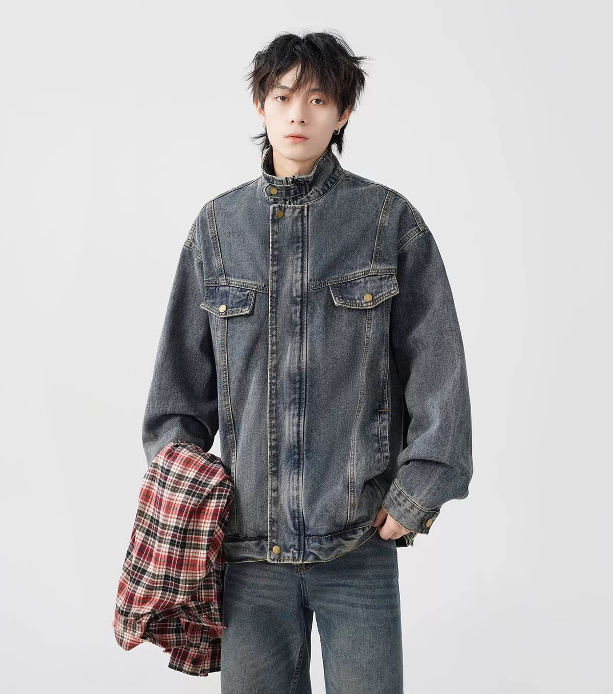 Men’s Vintage Washed Denim Jacket  FE0322