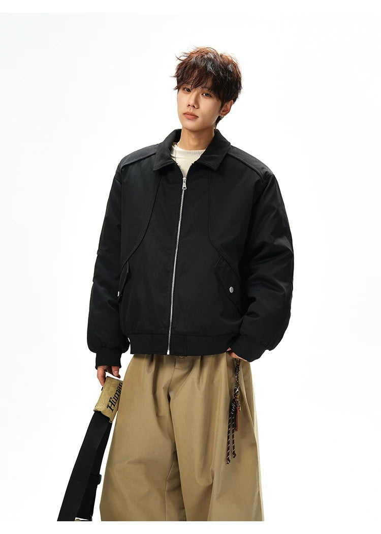 Men’s Designer Contrast Splice Lapel Jacket  FE0078