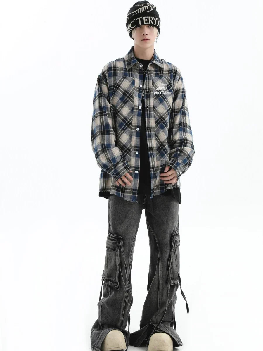 MULTI-POCKET LOOSE STRAIGHT LONG JEANS   FE0403