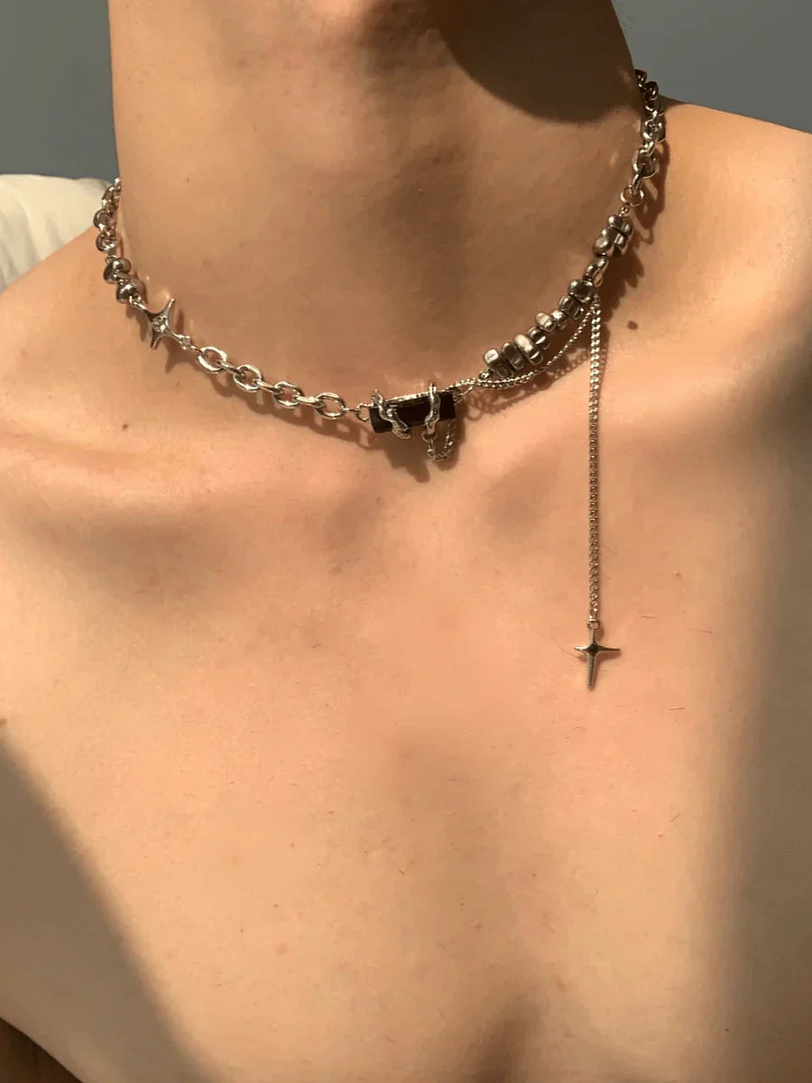 SILVER NECK CHAIN JEWELRY NECKLACE   FA111