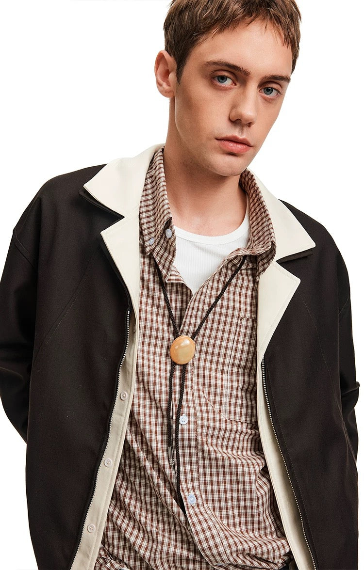 Men’s Deconstructed Layered Jacket – Vintage Minimal Street Outerwear   FE0034