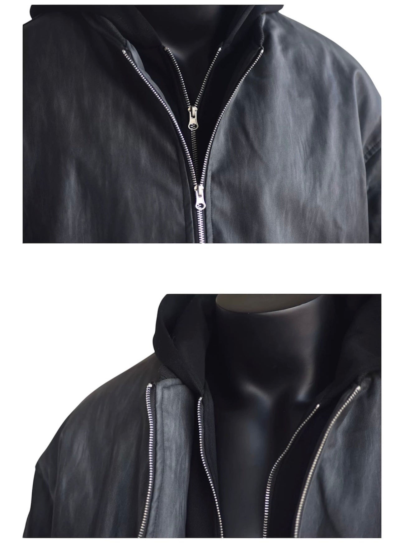 DOUBLE-LAYER HOODED BOMBER JACKET   FE0205