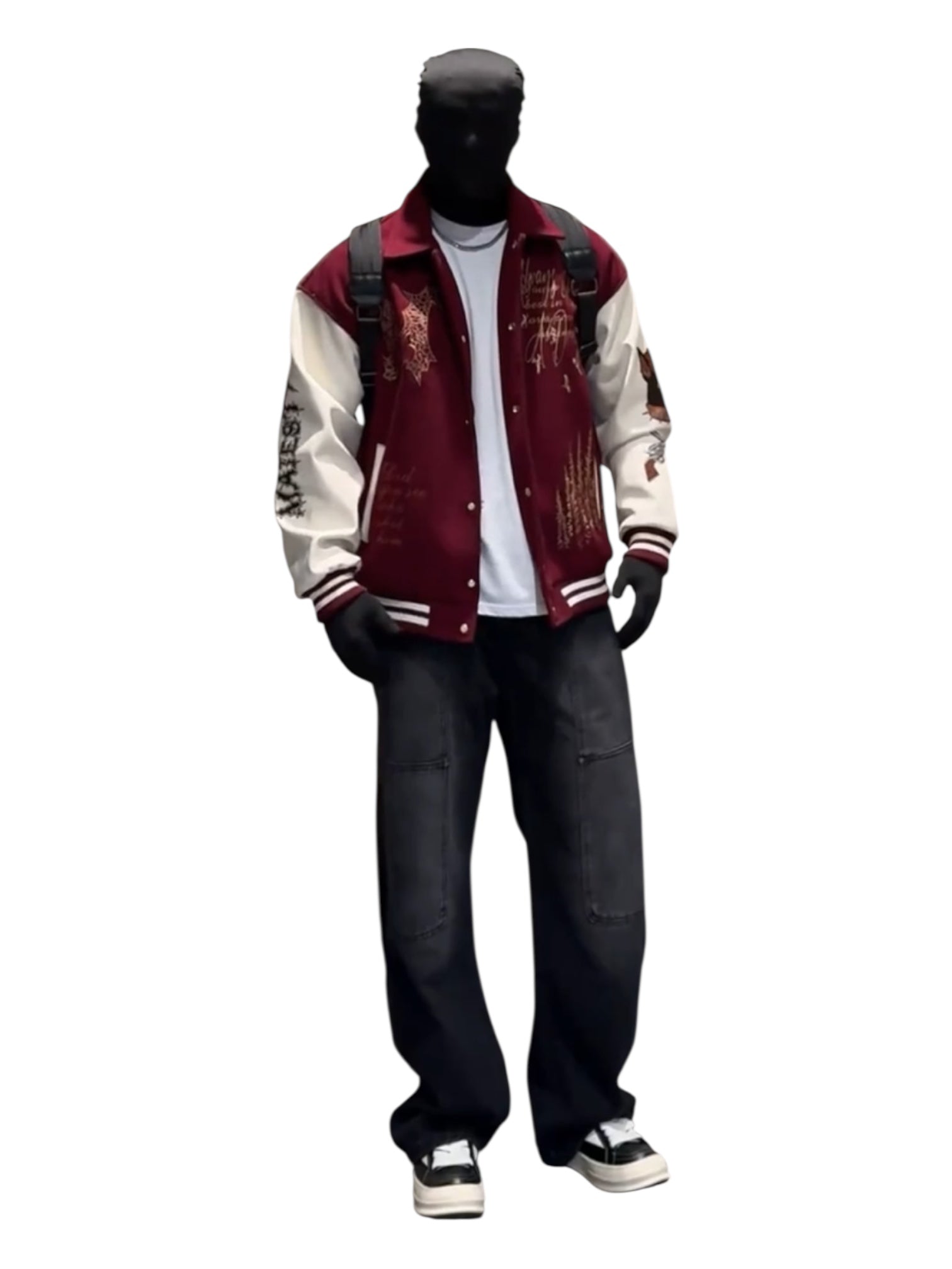 [W.K] PATCHED VARSITY EMBROIDERED JACKET FE0631