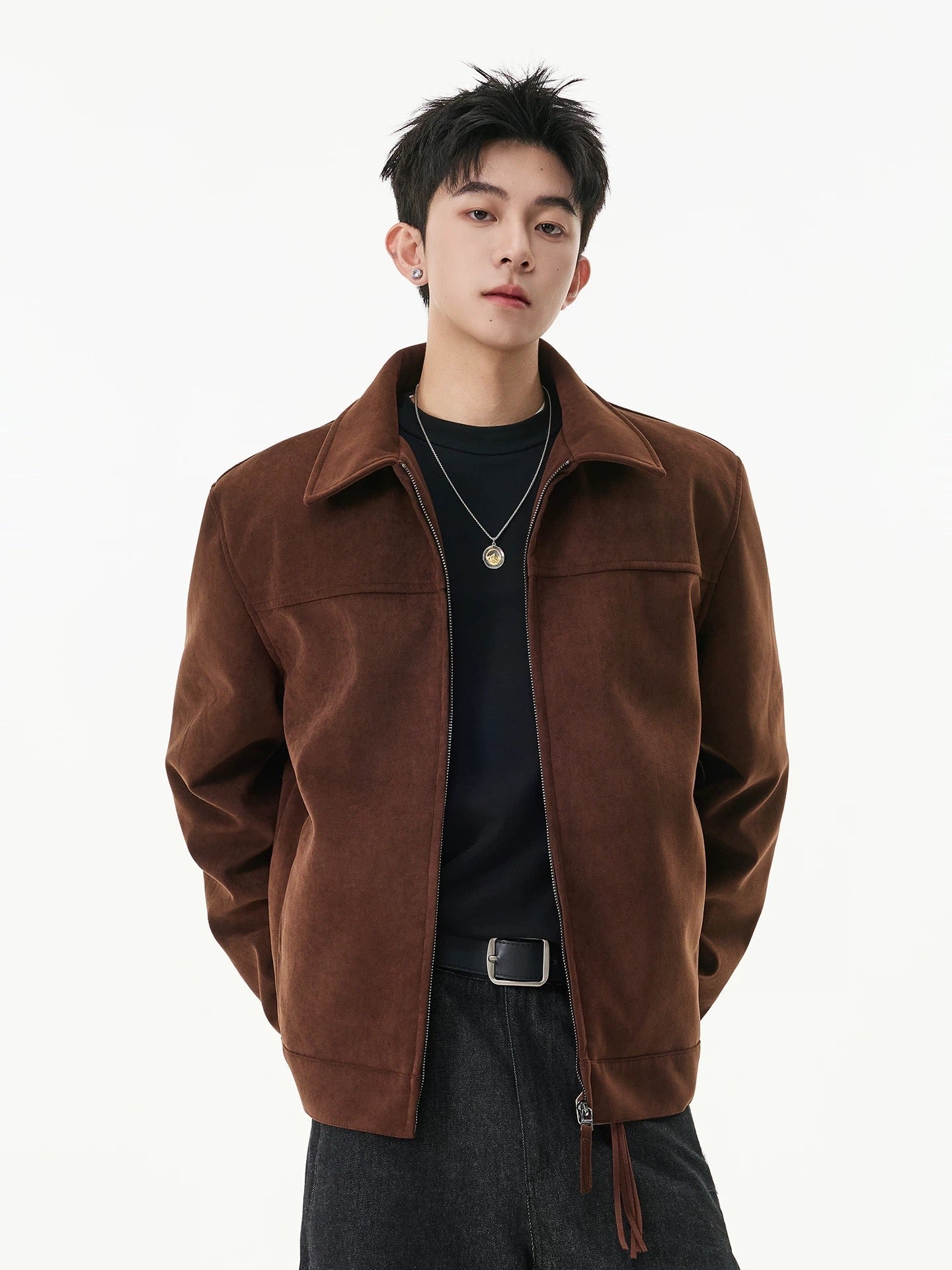 FAUX SUEDE HIP-HOP JACKET   FE0512