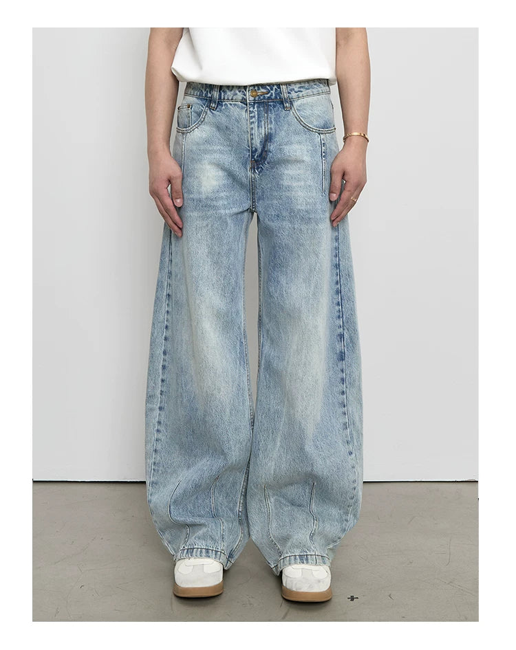 [Curved Blade Style] Vintage Light Blue Jeans FE0727