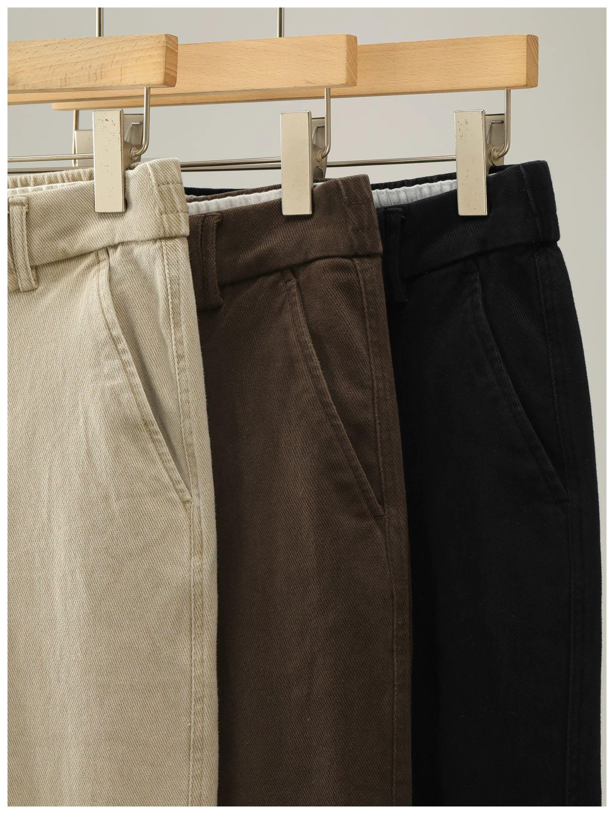 Tencel Lyocell Blended Men's Twill Straight Casual Pants FE0736