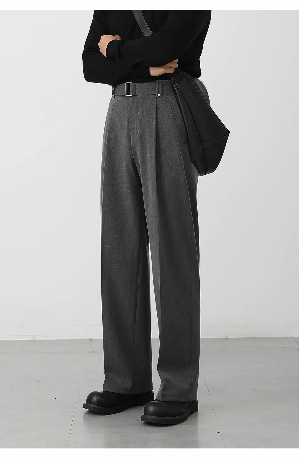 Casual pants men's straight Korean wide-leg suit pants   FE0578