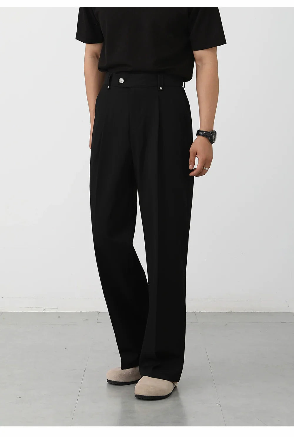 Casual pants men's straight Korean wide-leg suit pants   FE0578