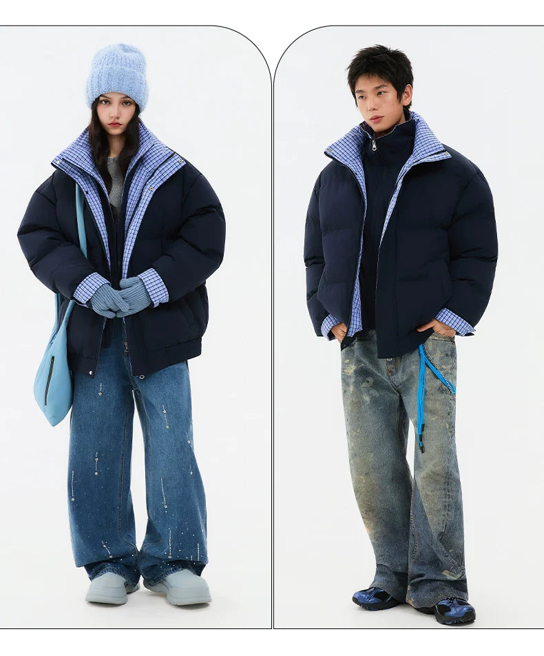Contrasting color stand-up neck cotton jacket  FE0446