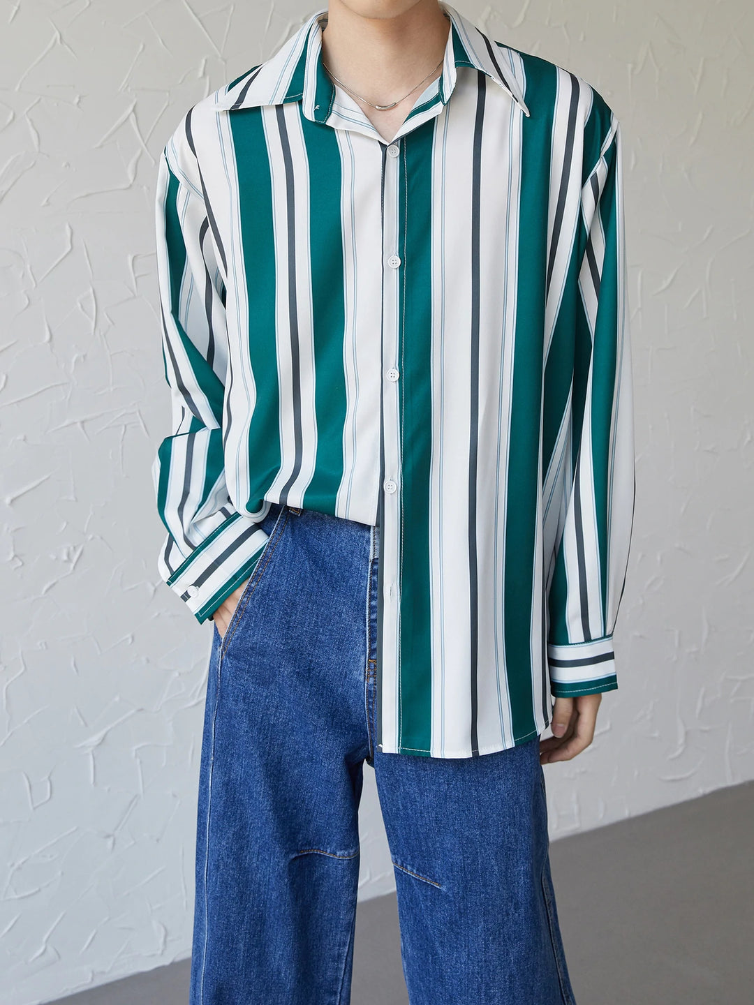 [DAZIONSED] STRIPE LONG SHIRT  FE0561