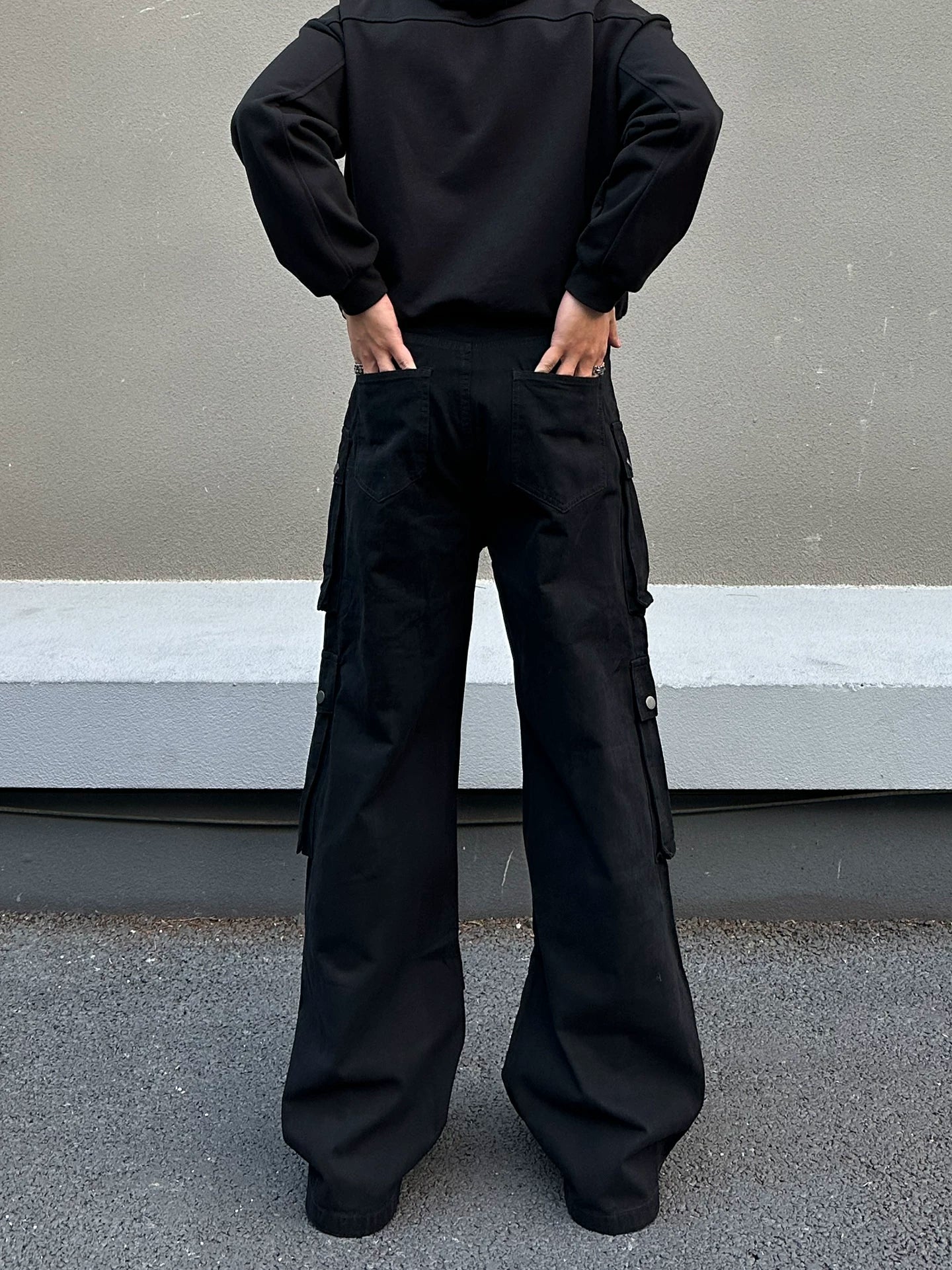 Cleanfit multi-pocket black overalls FE0696