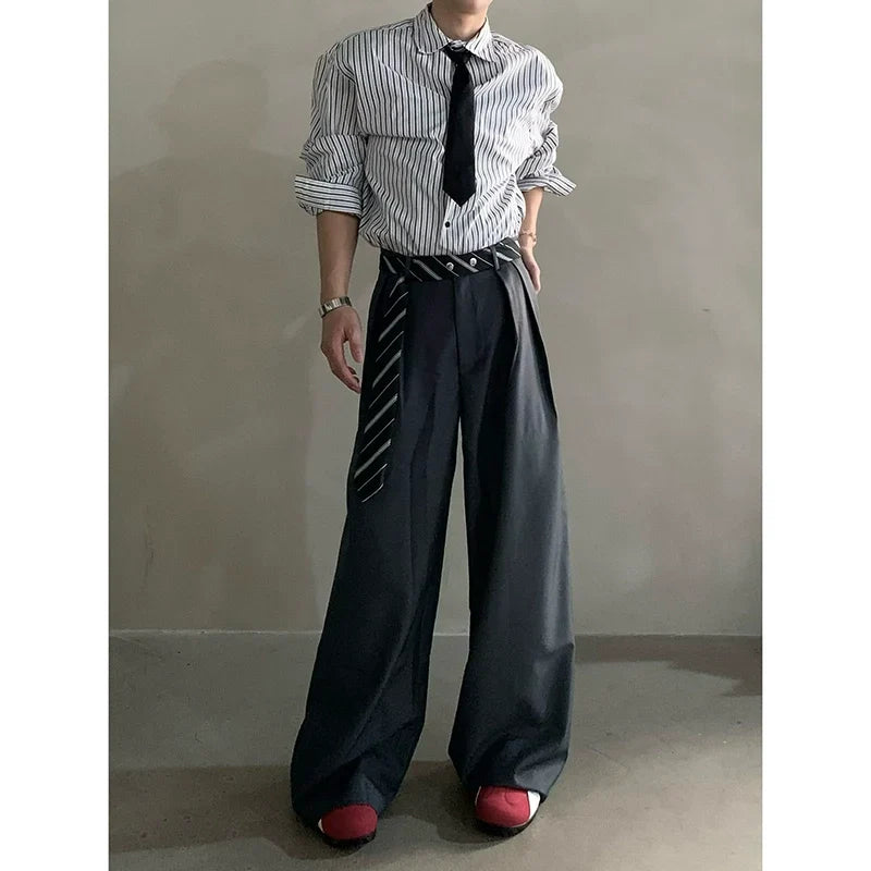 High-end niche scarf design scimitar casual pants  FE0678