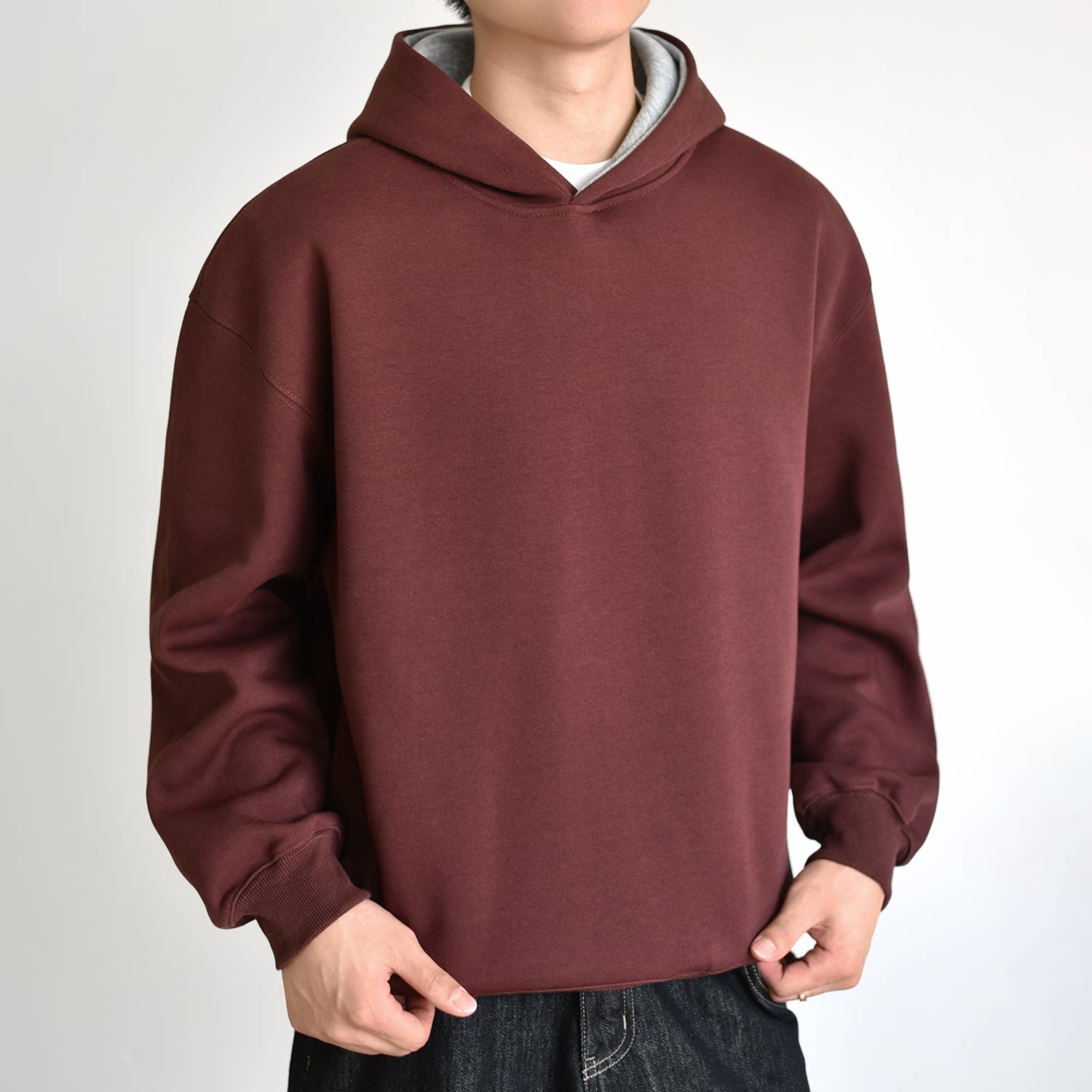 [Double color] Heavy 900G air layer hooded sweater FE0725