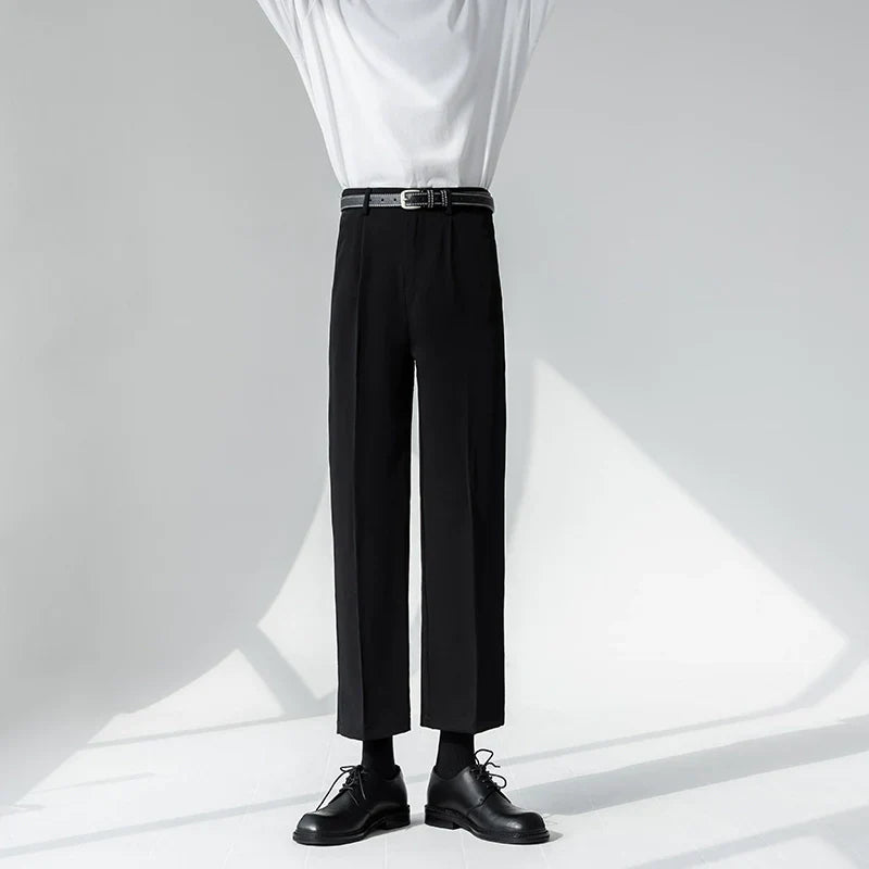 Straight casual wide-leg nine-point suit pants  FE0579