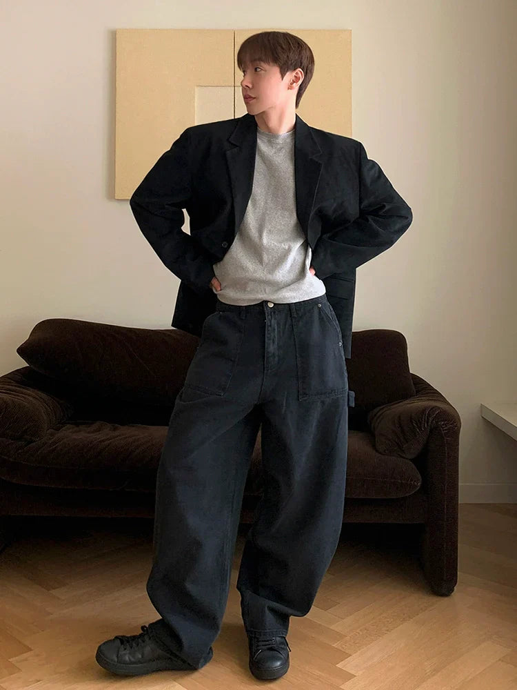 High-end casual suit men's spring new loose suit jacket Korean trend ruffian handsome top FE0580