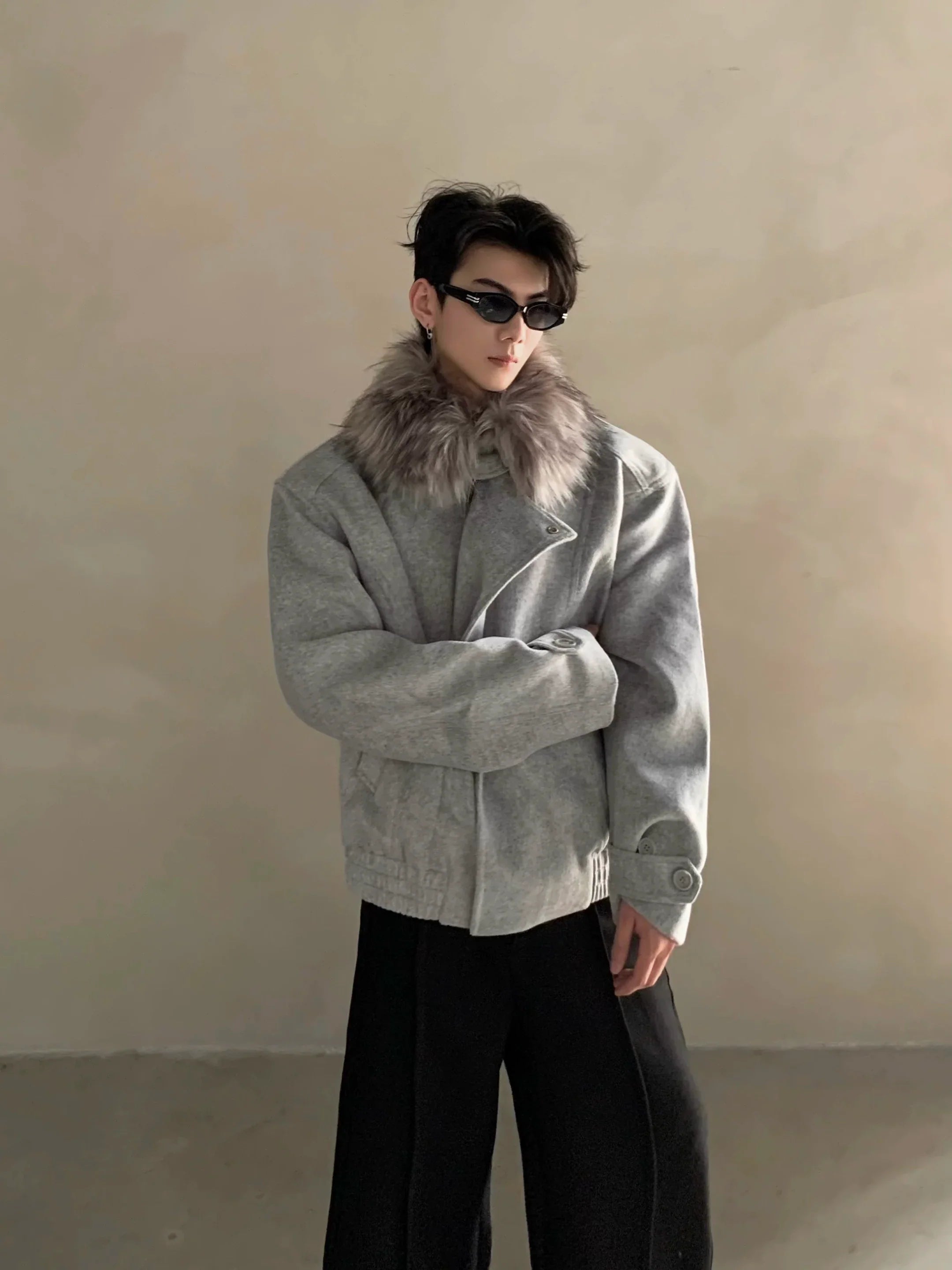 Winter American retro sweater cotton-padded coat men's thickened warm hooded jacket high-end cotton clothes tide FE0634