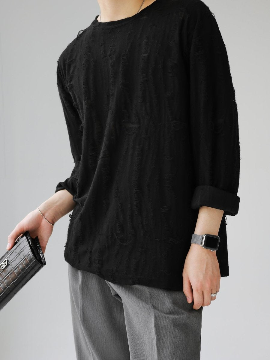 [HOHO]round neck hole T-shirt  FE0542