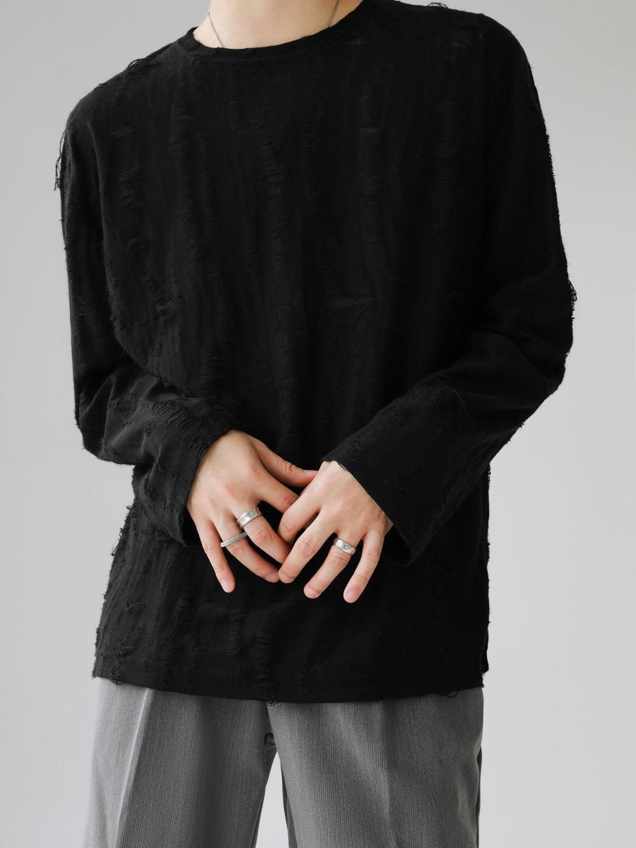 [HOHO]round neck hole T-shirt  FE0542
