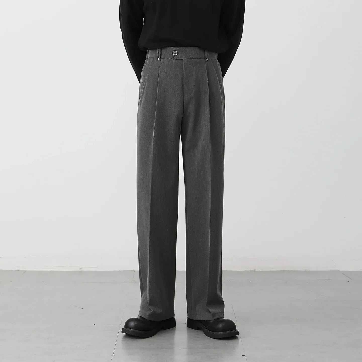 Casual pants men's straight Korean wide-leg suit pants   FE0578