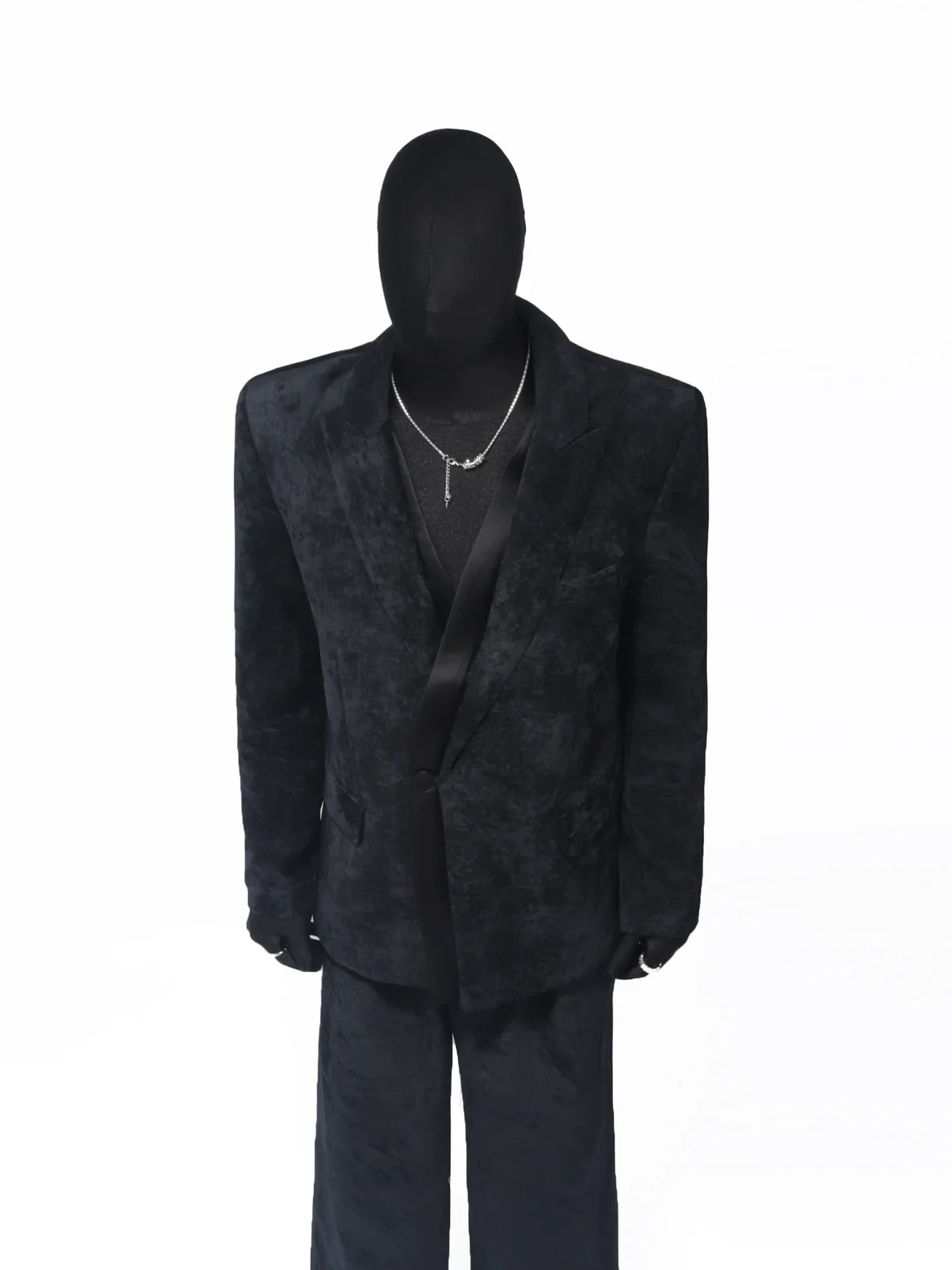 Autumn and winter chenille suit men's Korean version of ruffian handsome corduroy splicing blazer FE0595