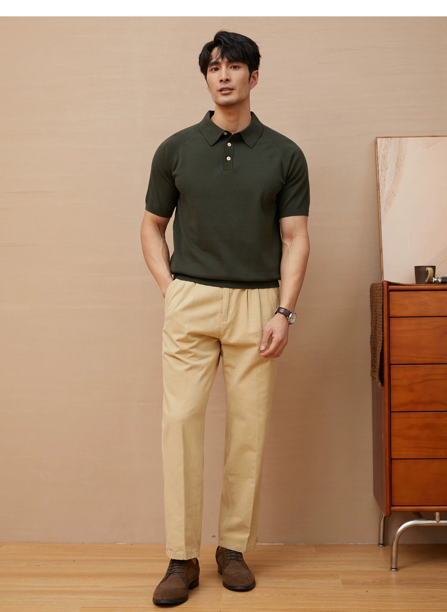Italian polo knitted polo shirt FE0713