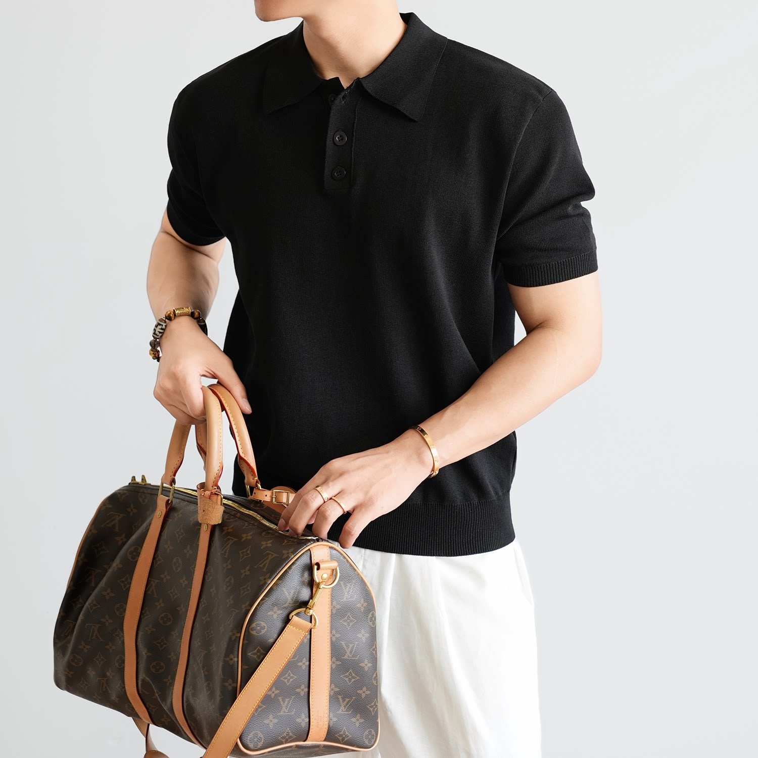 Old Money Wind Lapel POLO Shirt Knitted Short Sleeve Summer Thin Breathable Slim Fit FE0719