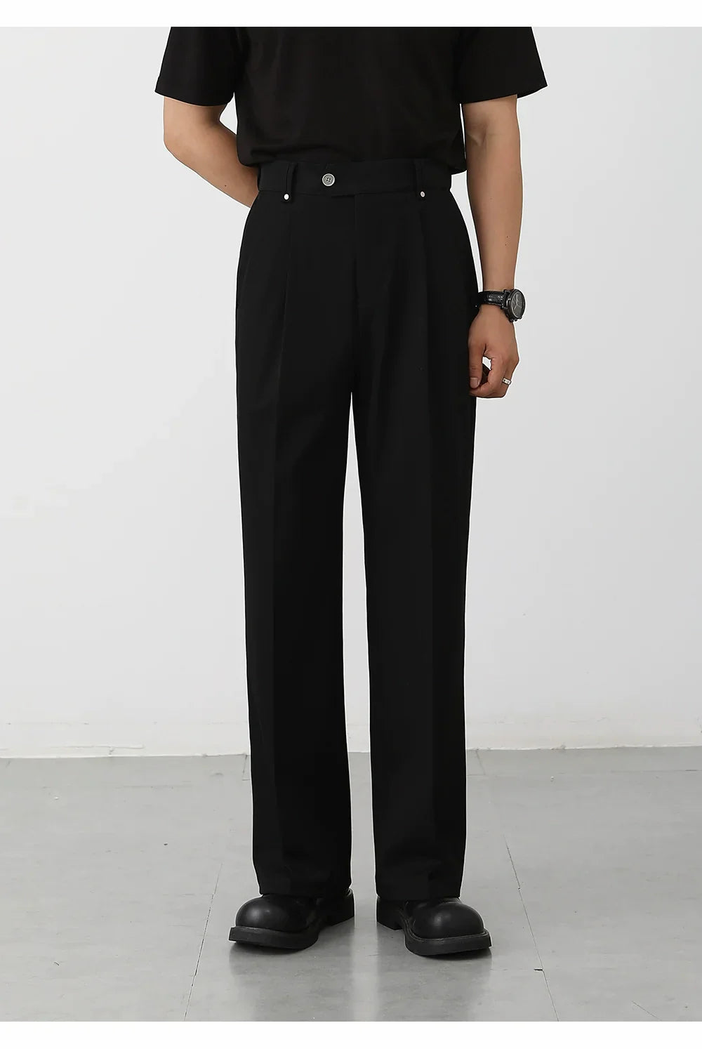 Casual pants men's straight Korean wide-leg suit pants   FE0578