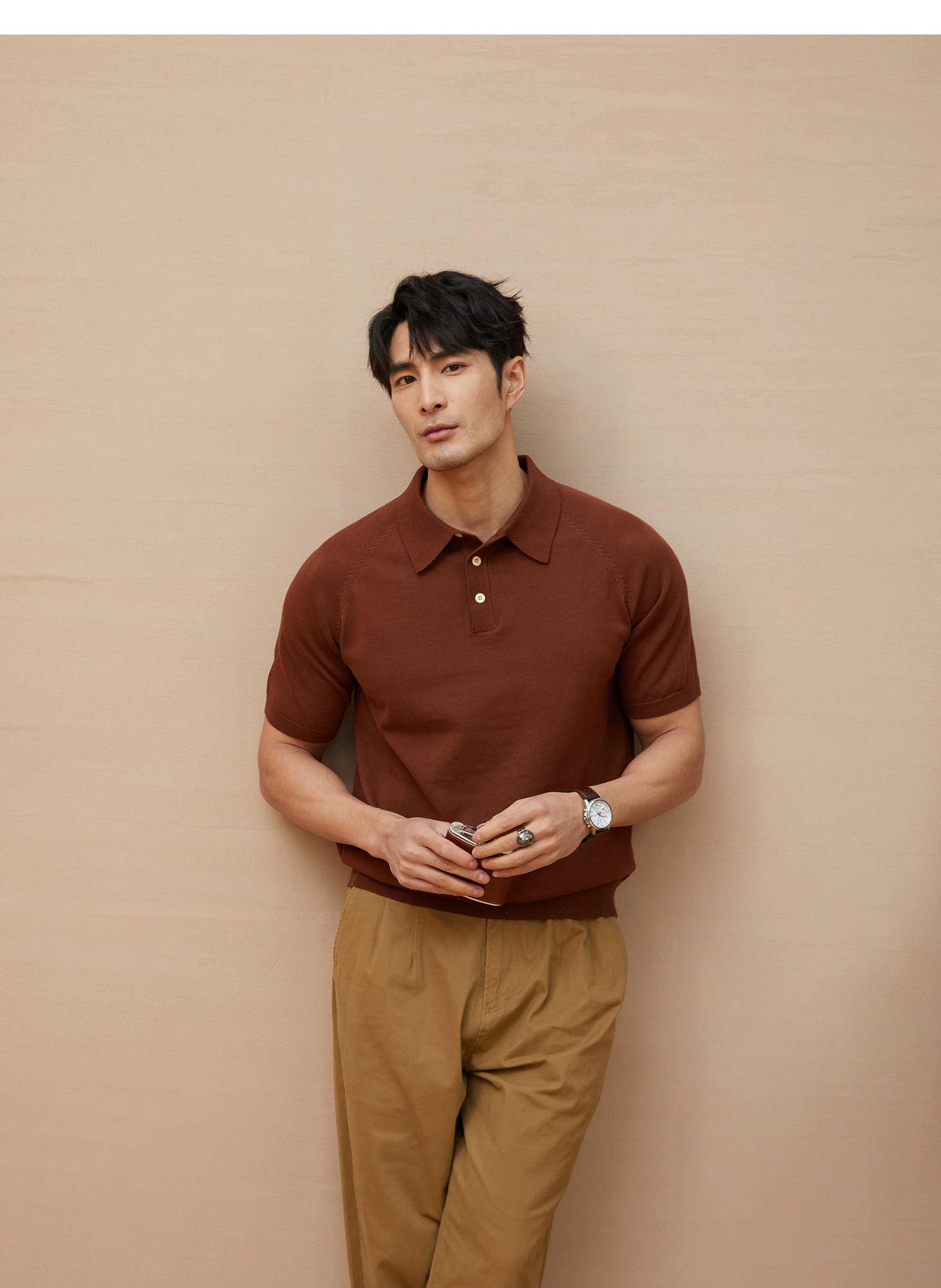 Italian polo knitted polo shirt FE0713