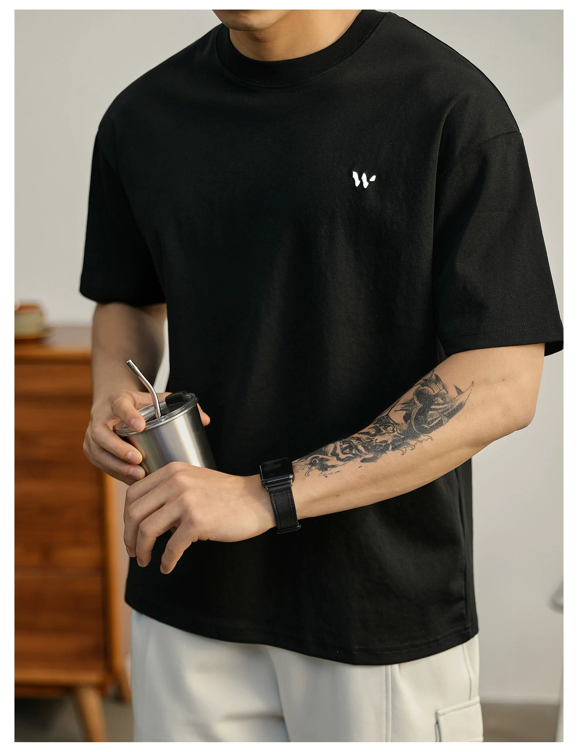 Men's simple luxury temperament casual T-shirt FE0731